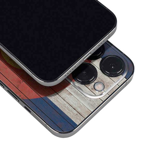 Colorado Flag Dark Wood iPhone 14 Pro Skin